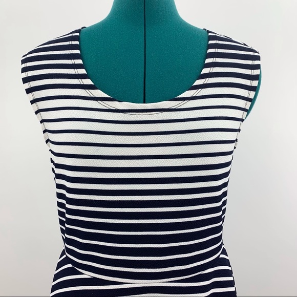 enough about me… Sleeveless Striped Jersey Fit & Flare Dress, Small - Picture 2 of 16